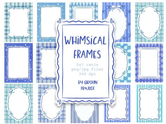 Download Blue Whimsical Frames Bundle - Frame Collection