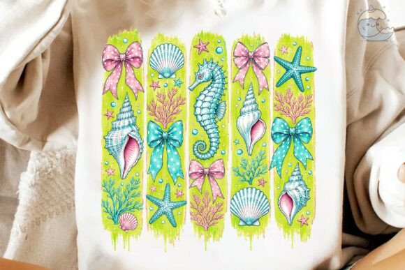 Download Coastal Seashell Bow Brush Strokes PNG - Sea Collection