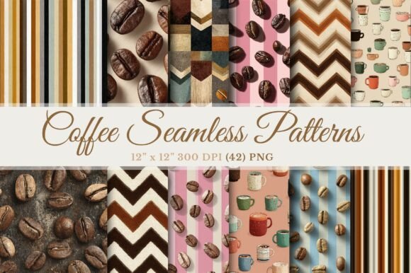 Download Coffee Seamless Patterns Bundle - Sea Collection