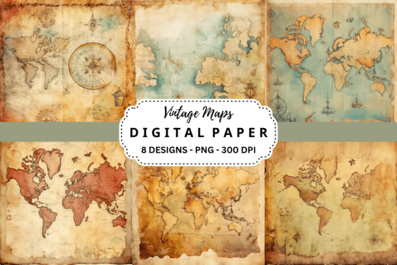 Download Vintage Maps Watercolor Digital Paper - Premium Resources
