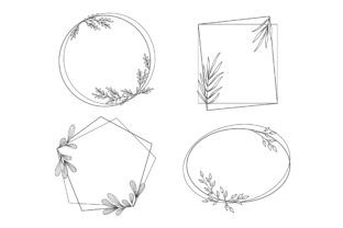 Download Floral Frames in Outline Style - Frame Collection