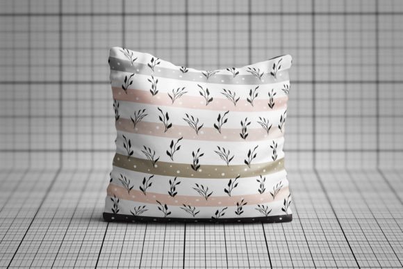 Download Simple Leaf Seamless Pattern with Strips - Sea Collection