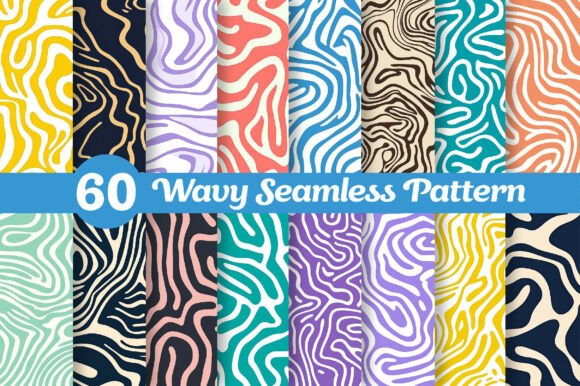 Download Abstract Wavy Contour Seamless Pattern - Sea Collection