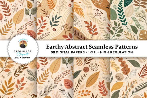 Download Earthy Abstract Seamless Patterns - Sea Collection