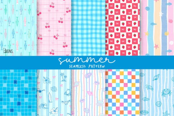 Download Summer Beach Seamless Pattern Bundle PNG - Sea Collection