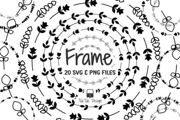 Download Delicate Hand Drawn Floral Circle Frame - Frame Collection