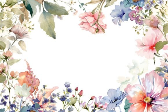 Download Watercolor Floral Wedding Frame - Frame Collection