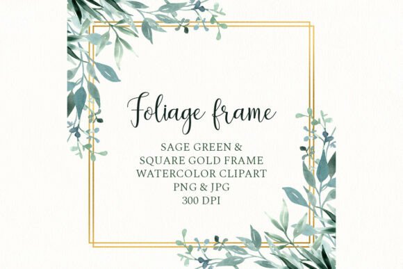 Download Greenery Gold Frame Leaves Square Border - Frame Collection