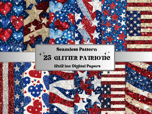 Download Seamless Glitter 4th of July Paper - Sea Collection