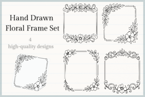 Download Hand Drawn Floral Frame Set Botanical - Frame Collection