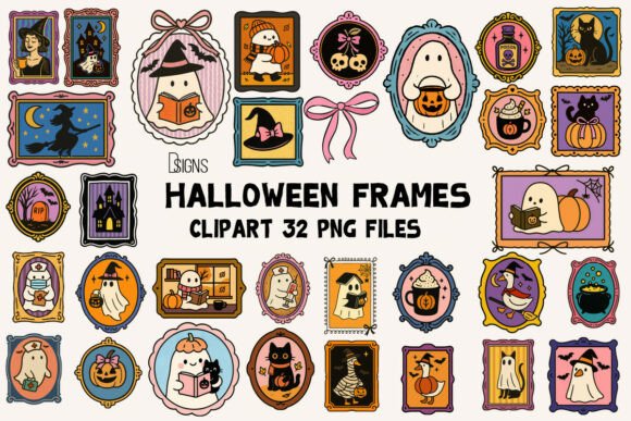 Download Halloween Cute Frame Clipart Bundle Png - Frame Collection