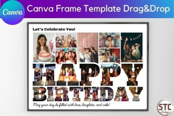 Download HAPPY BIRTHDAY Photo Collage Canva Frame - Frame Collection